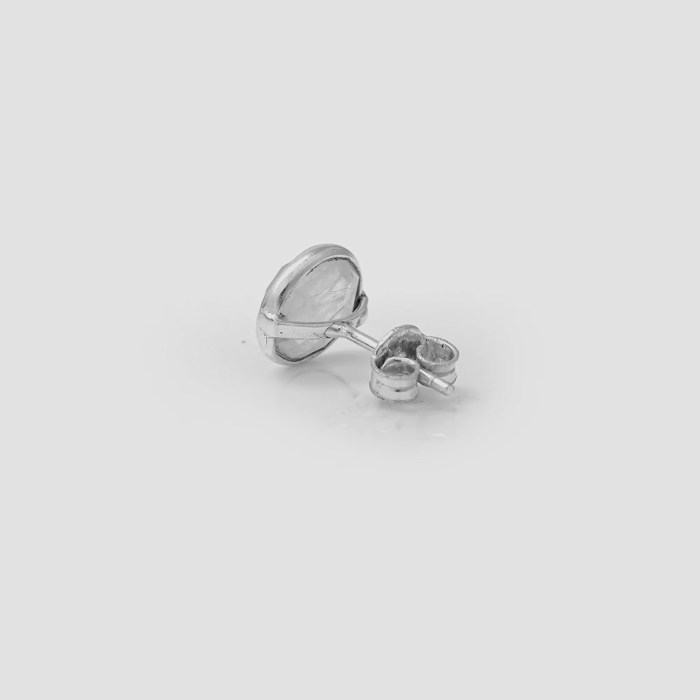 Rainbow Moonstone Studs