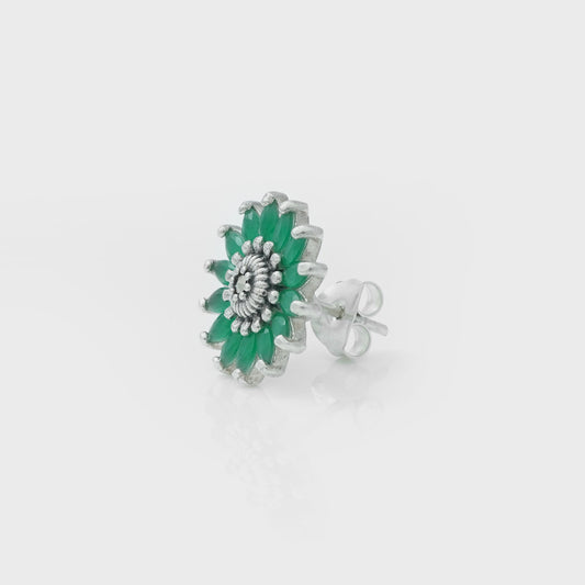Green Sunflower Studs