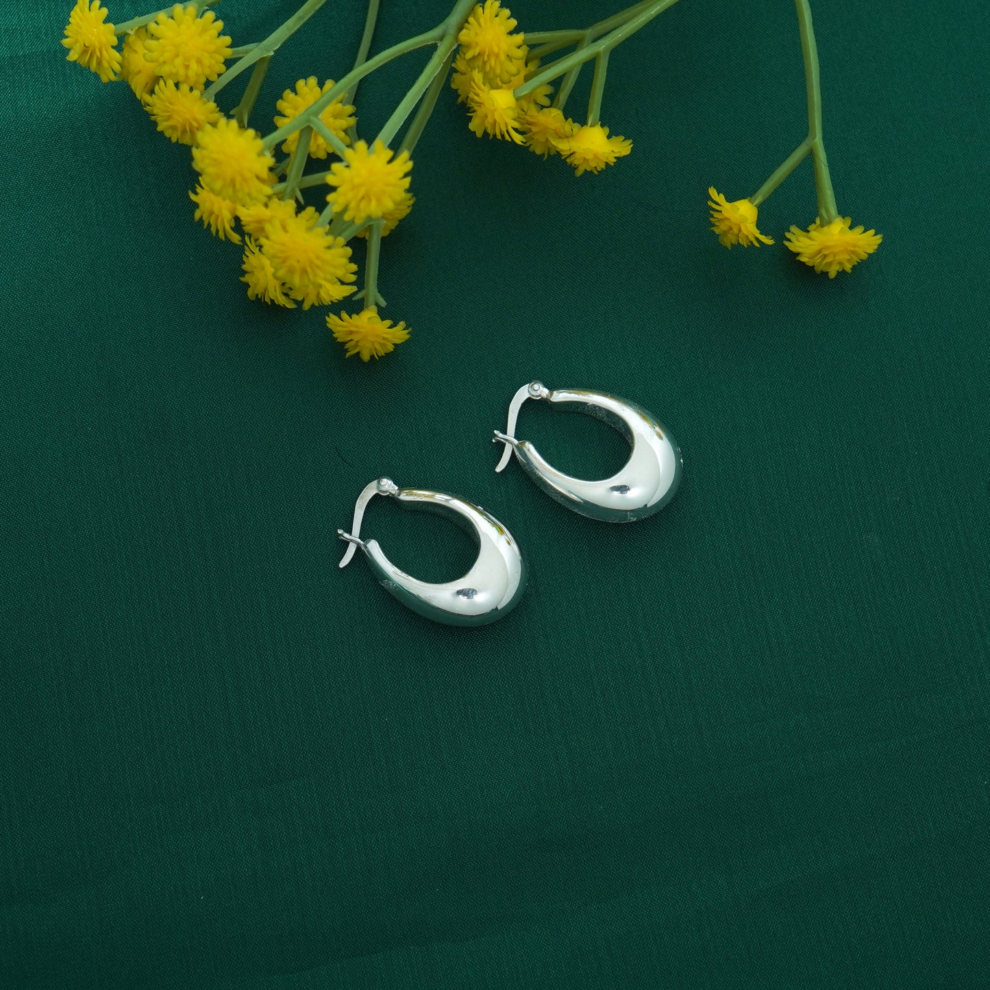 Puffed Creole Hoops