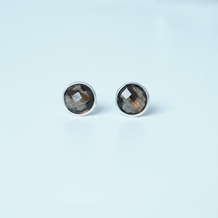 Smoky Topaz Studs