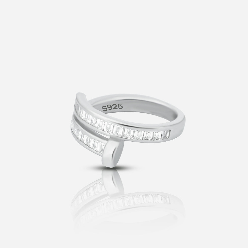Pure silver spiral ring