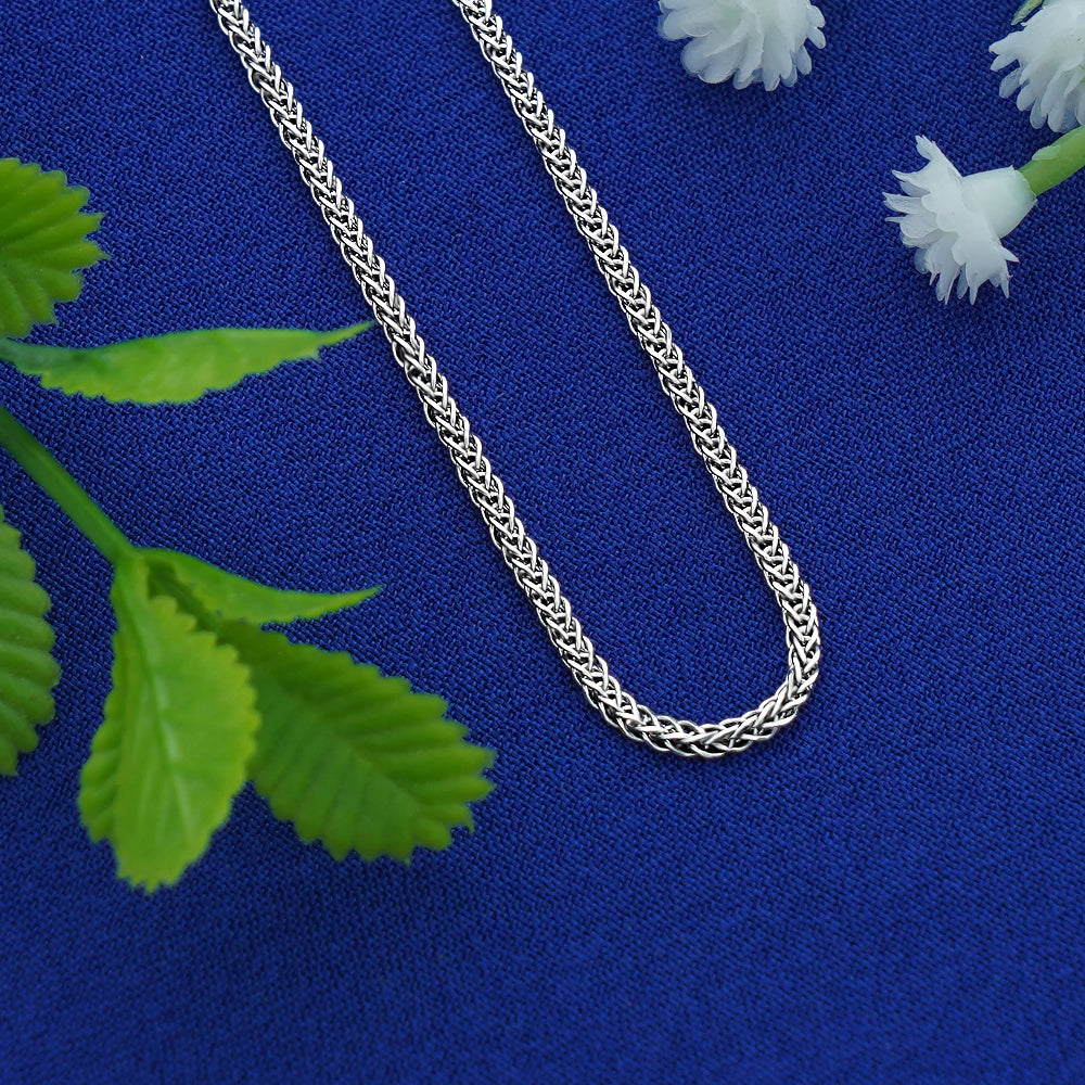Silver Chain on blue background