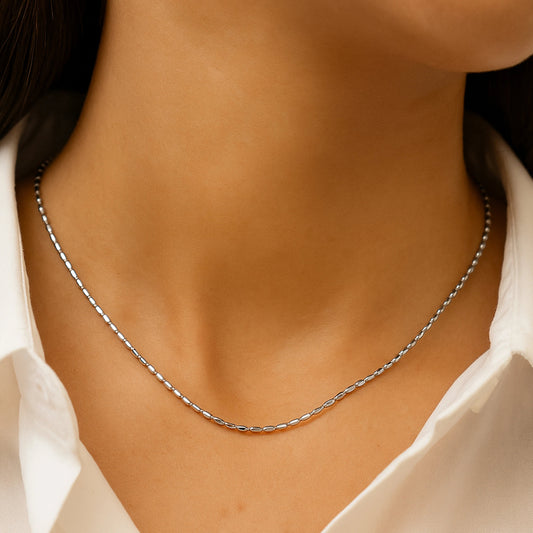 Silver Neck Chain Model