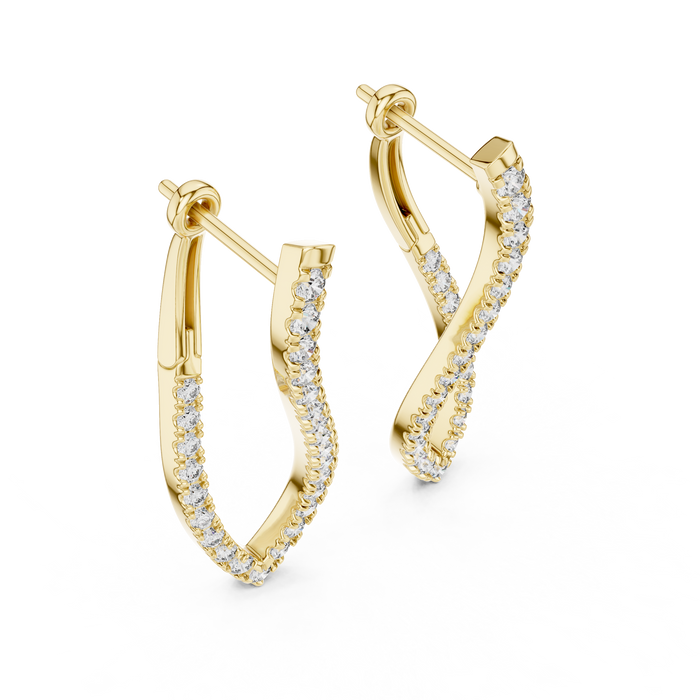 The Undine — Round Pavé Lab-Grown Diamond Drop Earrings