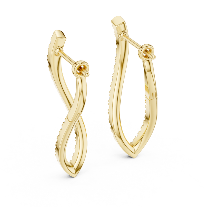 The Undine — Round Pavé Lab-Grown Diamond Drop Earrings