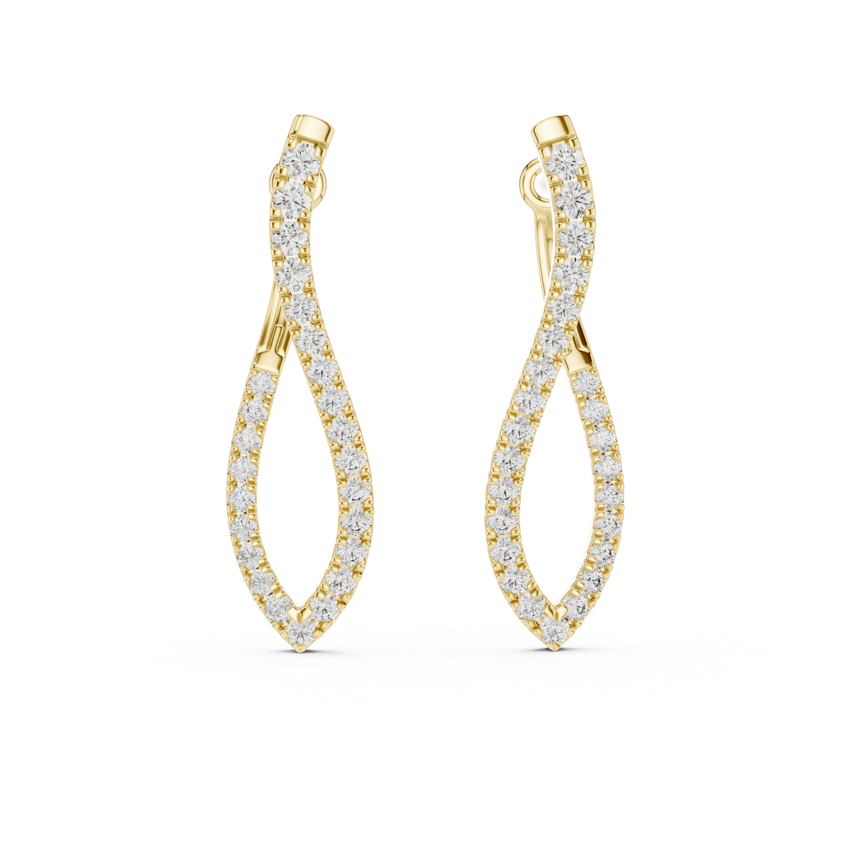 The Undine — Round Pavé Drop Earrings