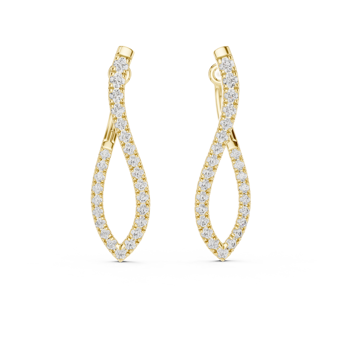 The Undine — Round Pavé Lab-Grown Diamond Drop Earrings