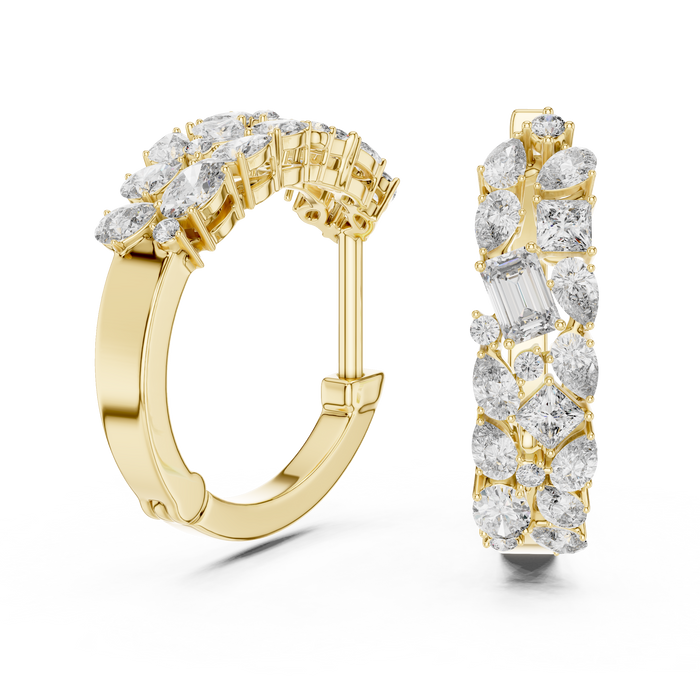 The Cordelia — Princess Cluster Lab-Grown Diamond Stud Earrings