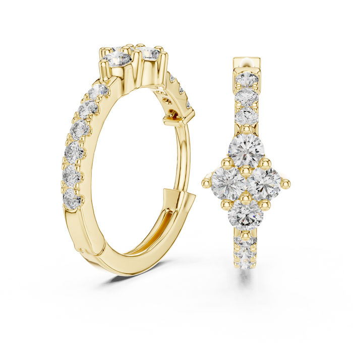 The Estelle — Round Pavé Lab-Grown Diamond Drop Earrings