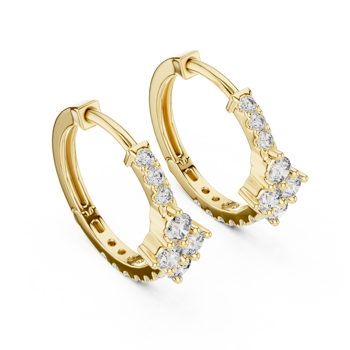 The Estelle — Round Pavé Lab-Grown Diamond Drop Earrings