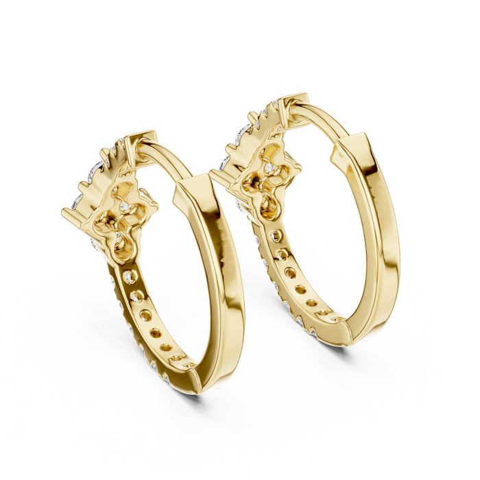 The Estelle — Round Pavé Lab-Grown Diamond Drop Earrings