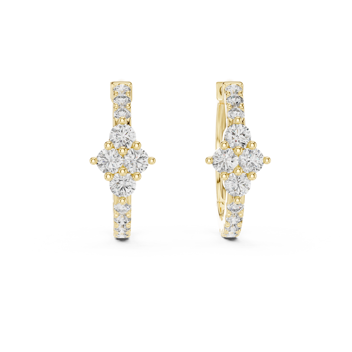 The Estelle — Round Pavé Lab-Grown Diamond Drop Earrings