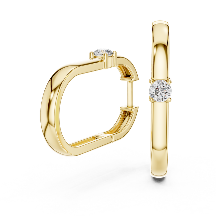 The Fioinne — Round Solitaire Lab-Grown Diamond Stud Earrings