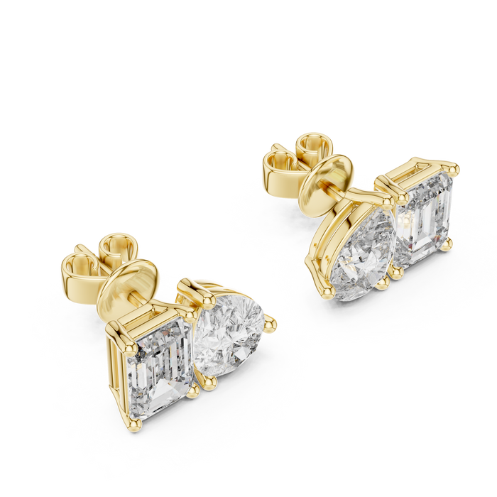The Désirée — Pear Halo Lab-Grown Diamond Stud Earrings