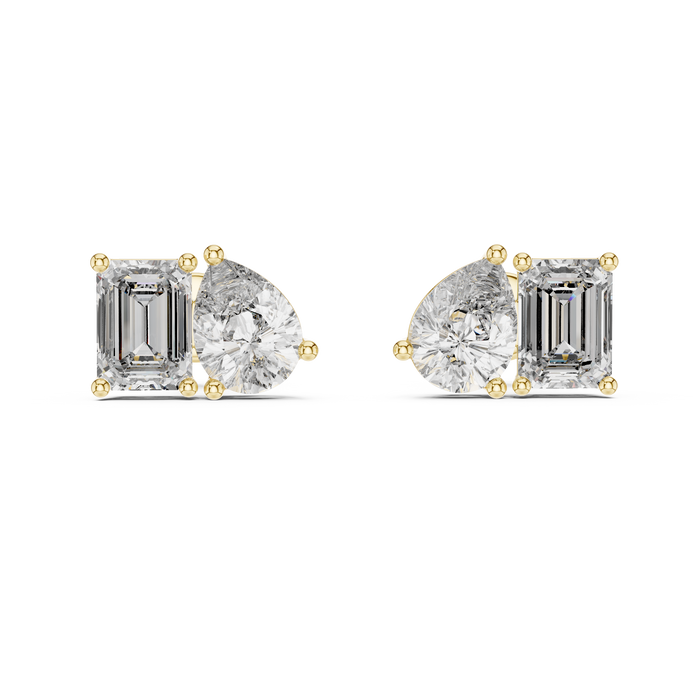 The Désirée — Pear Halo Lab-Grown Diamond Stud Earrings