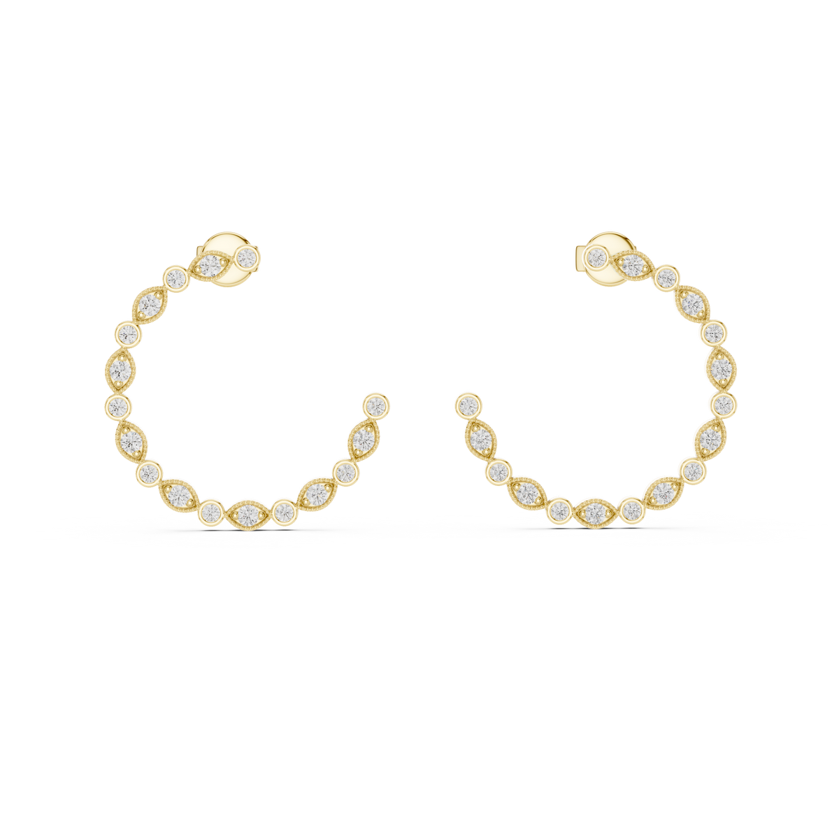The Ianthe — Round Cluster Stud Earrings