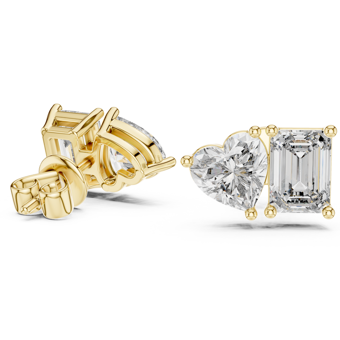 The Leocadia — Heart Halo Lab-Grown Diamond Stud Earrings