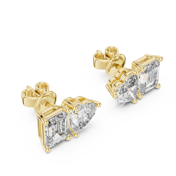 The Leocadia — Heart Halo Lab-Grown Diamond Stud Earrings