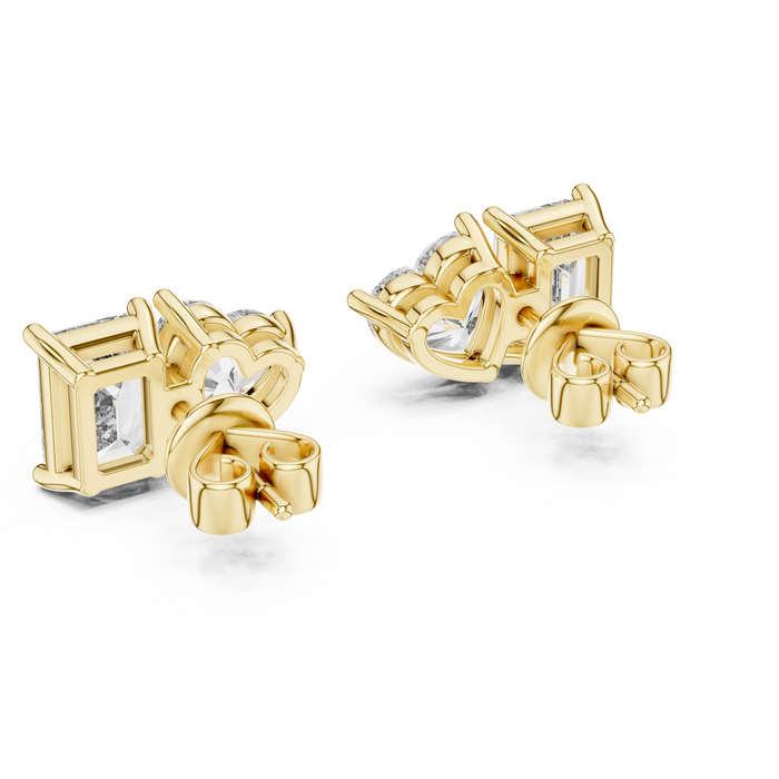 The Leocadia — Heart Halo Lab-Grown Diamond Stud Earrings