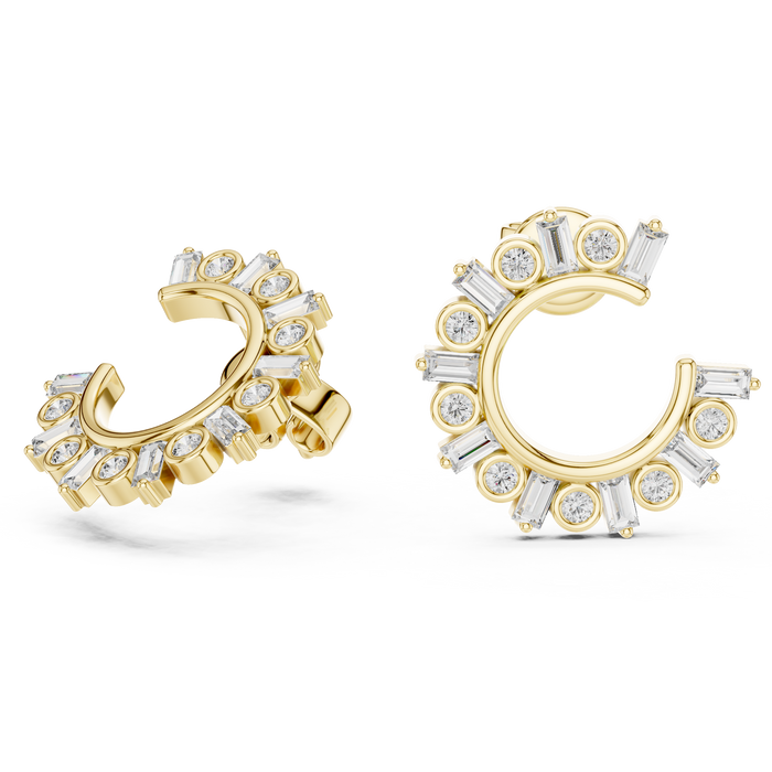 The Roxane — Round Pavé Lab-Grown Diamond Drop Earrings