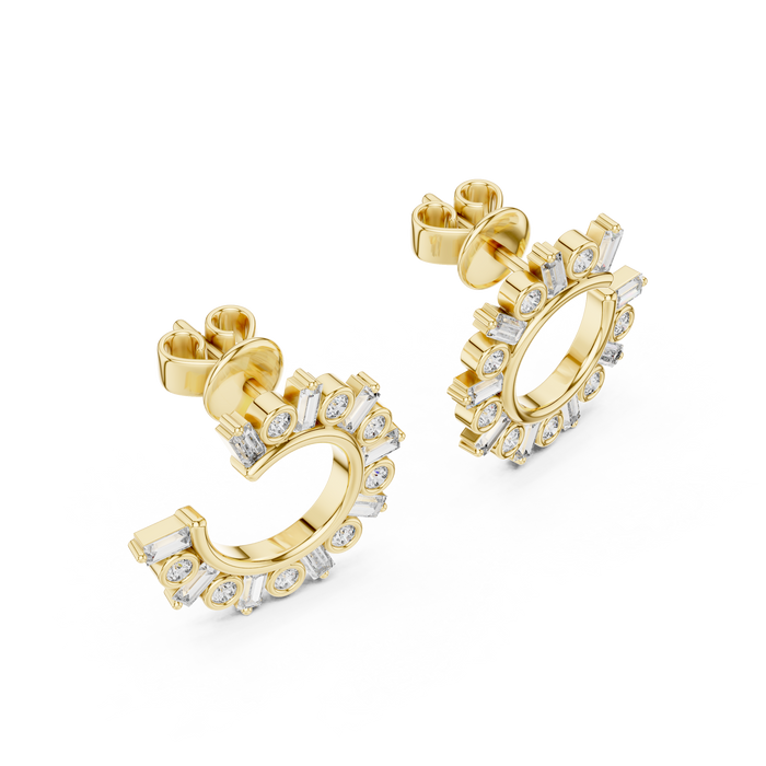 The Roxane — Round Pavé Lab-Grown Diamond Drop Earrings