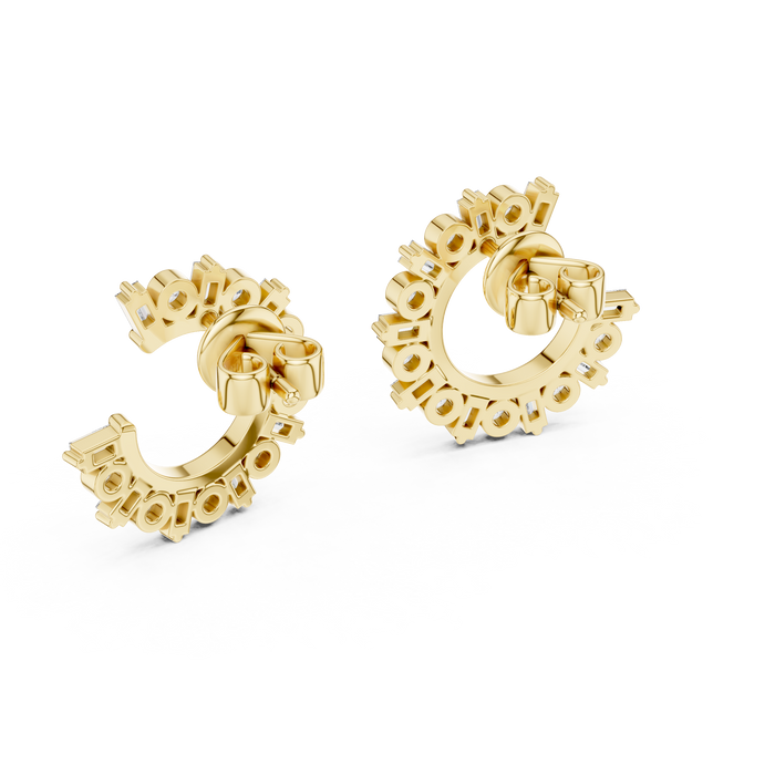The Roxane — Round Pavé Lab-Grown Diamond Drop Earrings