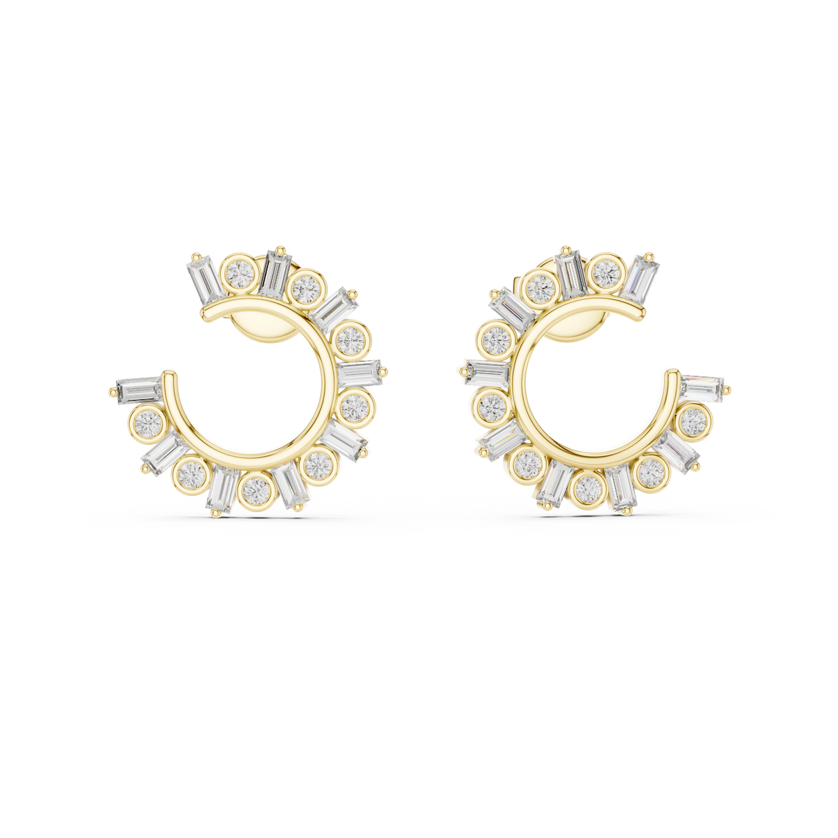 The Roxane — Round Pavé Lab-Grown Diamond Drop Earrings