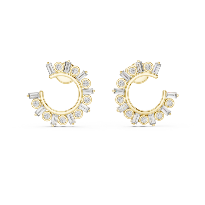 The Roxane — Round Pavé Lab-Grown Diamond Drop Earrings