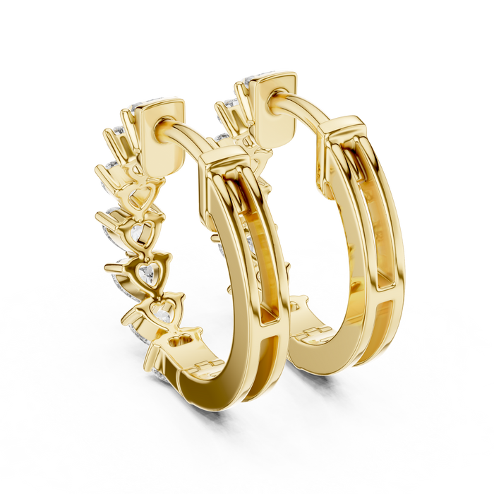 The Clémence — Heart Cluster Lab-Grown Diamond Stud Earrings