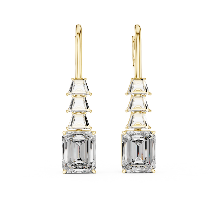 The Daphné — Emerald Halo Lab-Grown Diamond Stud Earrings