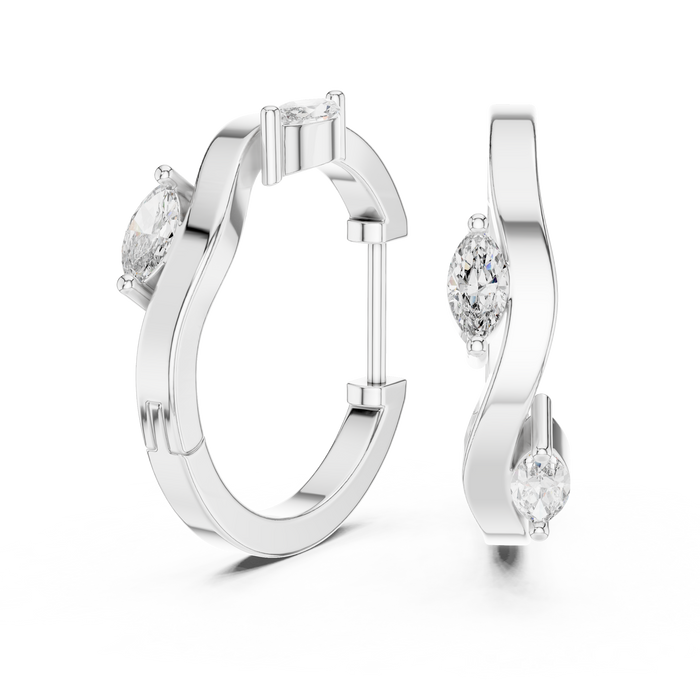 The Eulalie — Marquise Halo Stud Earrings