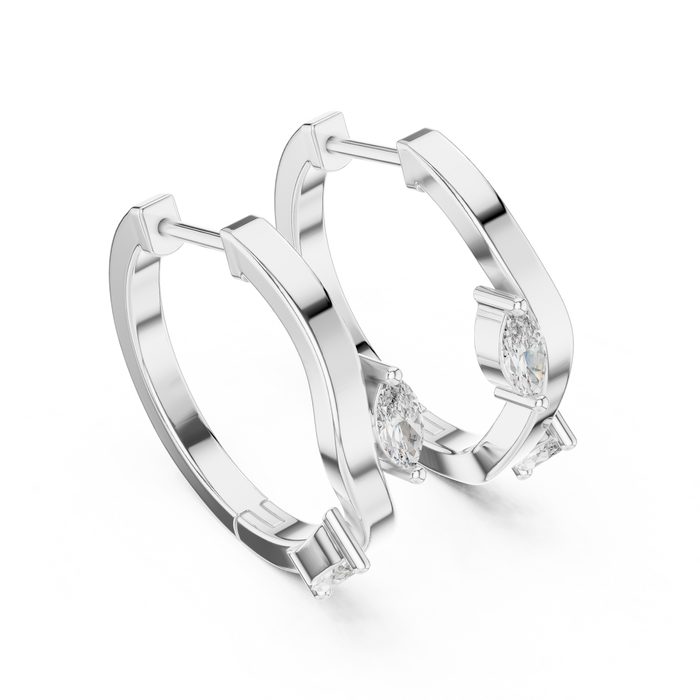 The Eulalie — Marquise Halo Stud Earrings