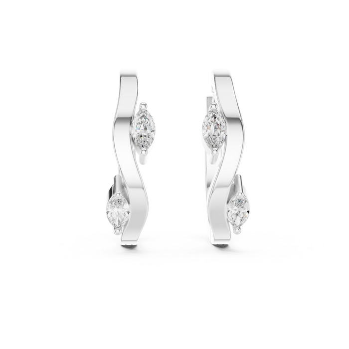 The Eulalie — Marquise Halo Stud Earrings