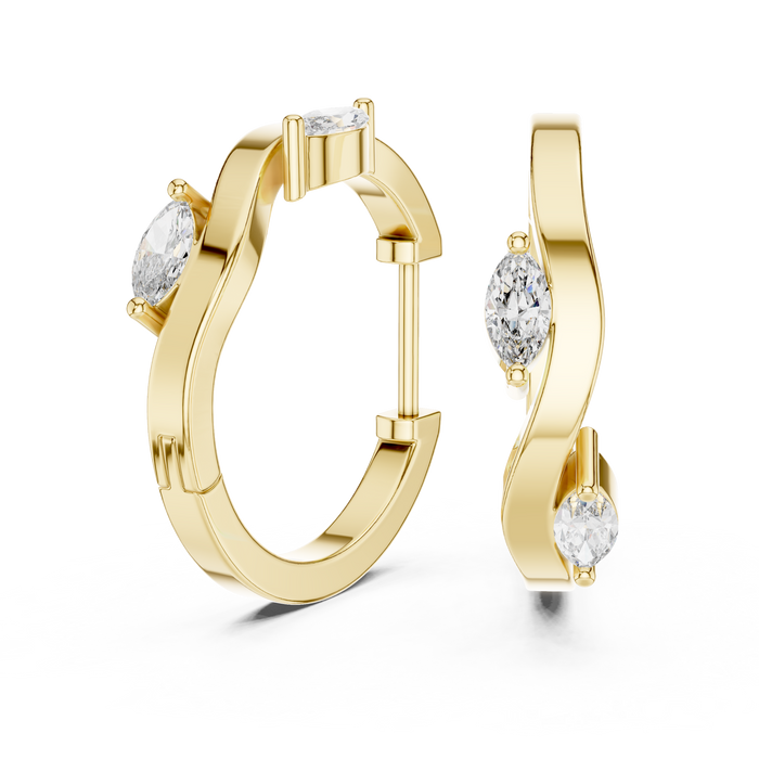 The Eulalie — Marquise Halo Lab-Grown Diamond Stud Earrings