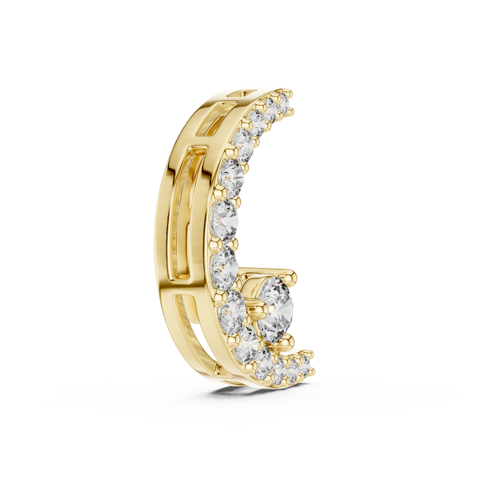 Liora Crescent Pave Lab-Grown Diamond Pendant