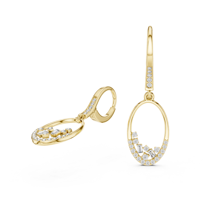The Jehanne — Round Pavé Lab-Grown Diamond Drop Earrings