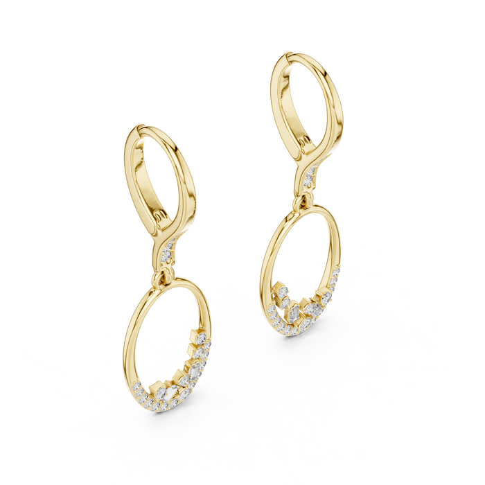 The Jehanne — Round Pavé Lab-Grown Diamond Drop Earrings