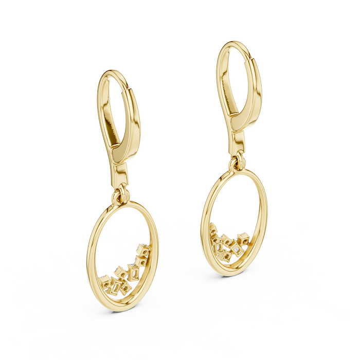 The Jehanne — Round Pavé Lab-Grown Diamond Drop Earrings