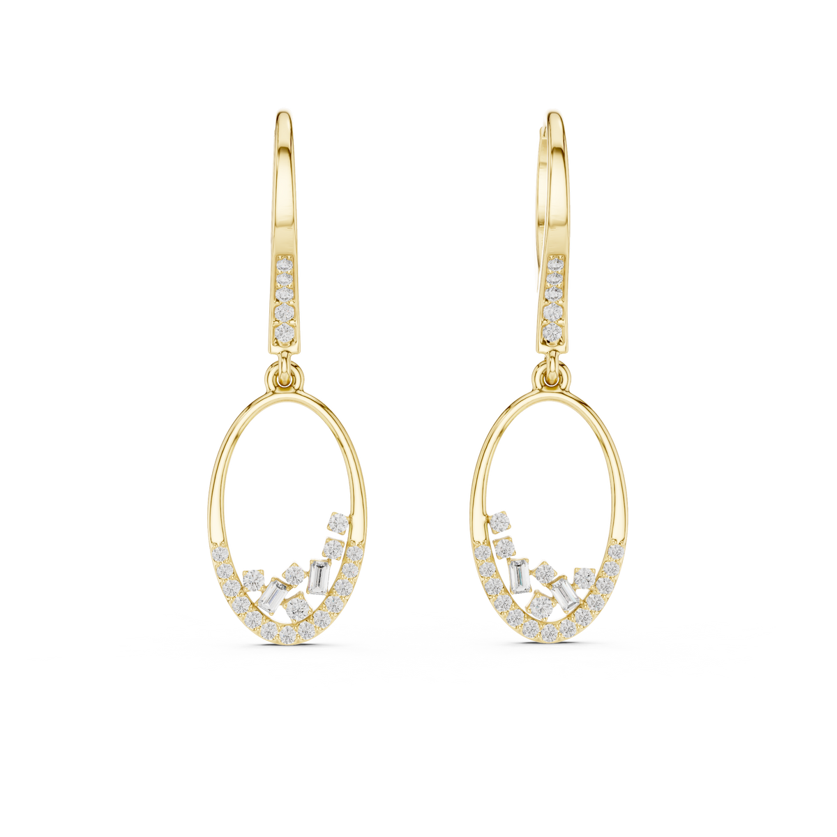 The Jehanne — Round Pavé Drop Earrings