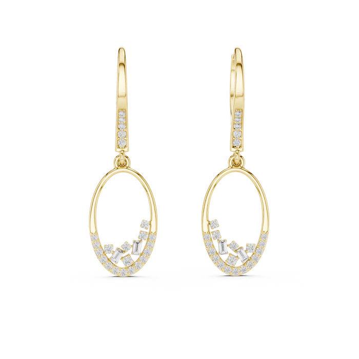 The Jehanne — Round Pavé Lab-Grown Diamond Drop Earrings