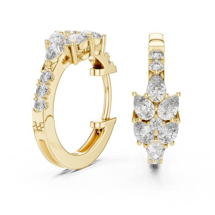 The Léonie — Pear Halo Lab-Grown Diamond Stud Earrings