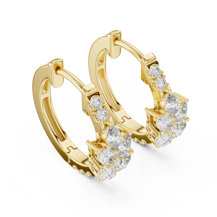 The Léonie — Pear Halo Lab-Grown Diamond Stud Earrings