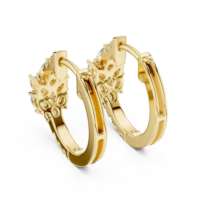 The Léonie — Pear Halo Lab-Grown Diamond Stud Earrings