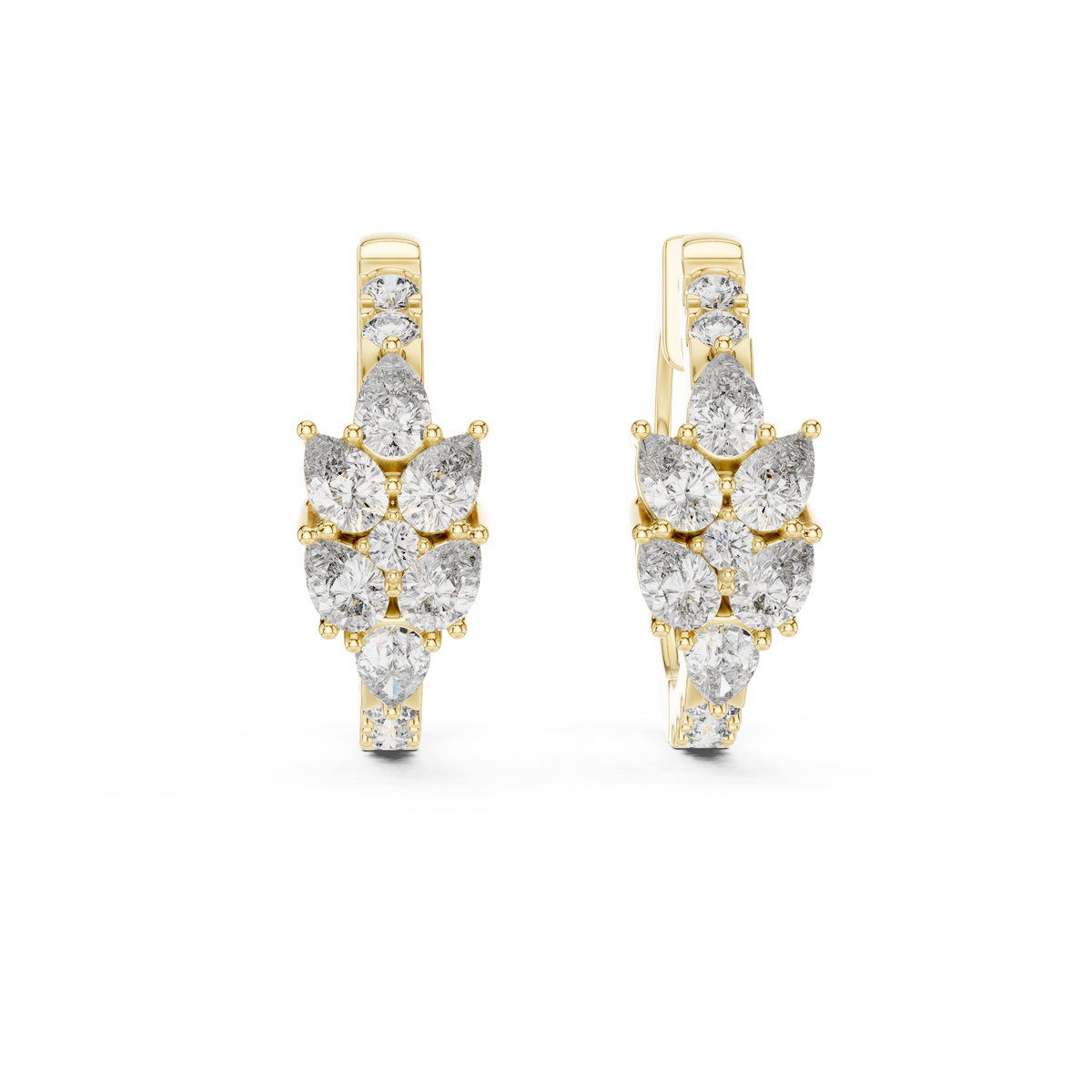 The Léonie — Pear Halo Stud Earrings