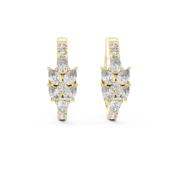 The Léonie — Pear Halo Lab-Grown Diamond Stud Earrings