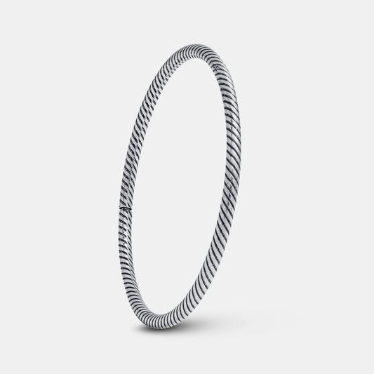 Classic Twist: Silver 925 Openable Bangle