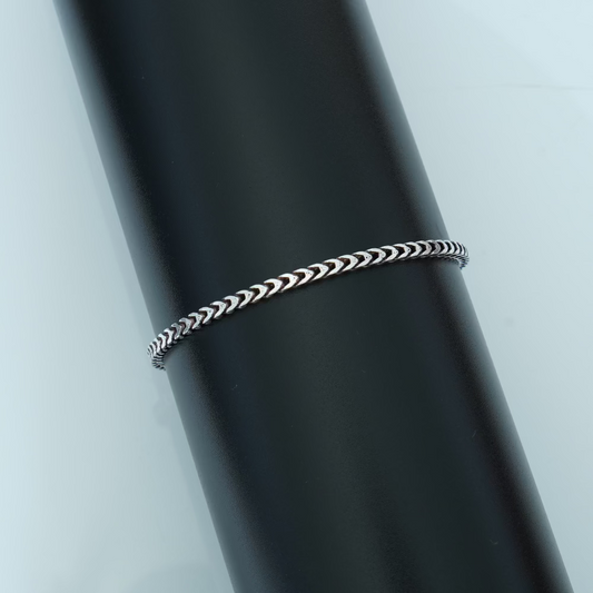 Bold Heritage: Oxidised Silver 925 Vintage Chain Bracelet