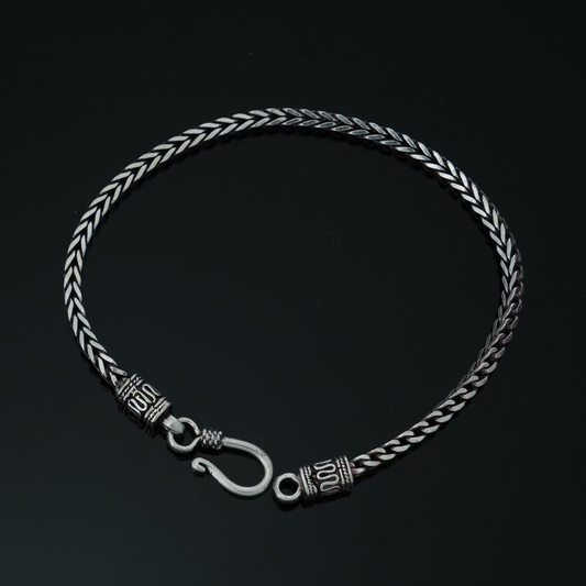 Bold Heritage: Oxidised Silver 925 Vintage Chain Bracelet
