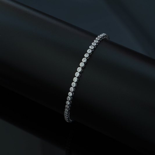 Timeless Sparkle: Rhodium-Plated Sterling Silver 925 Zirconia Bracelet