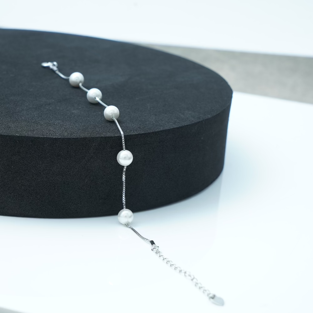 Effortless Elegance: Sterling Silver 925 Pearl Bracelet